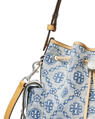 T Monogram Denim Bucket Bag