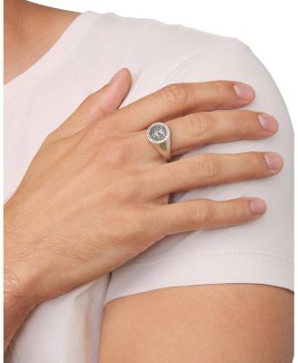 Oxidized Sterling Silver Guardian Signet Ring