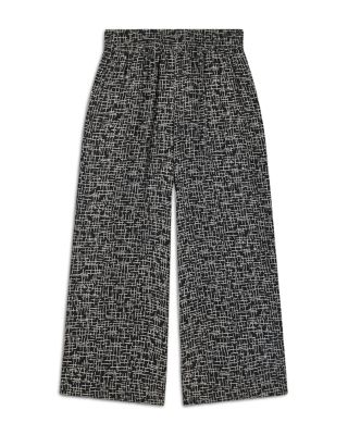 Woven Grid Crop Trousers