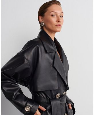  Journey Leather Trench Coat