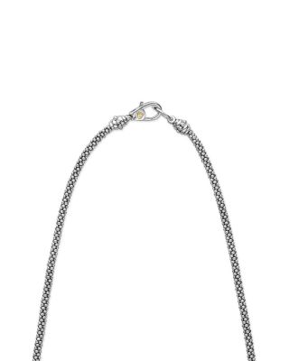 18K Yellow Gold & Sterling Silver Caviar Lux Diamond Clip Collar Necklace, 17" - Exclusive