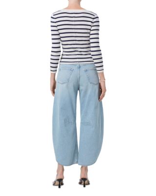 Tulip High Rise Curved Hem Jeans in Somersault
