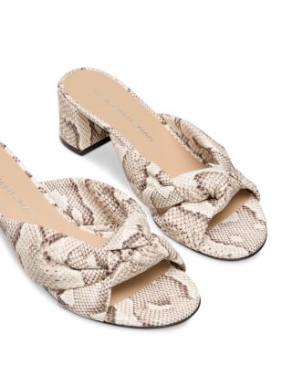 Women's Soplaya Embossed Leather Slide Sandals
