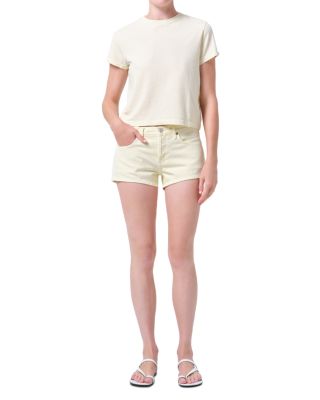 Parker Low Rise Denim Shorts in Lemon Zest