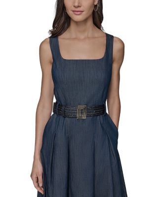 Sleeveless Denim Midi Dress