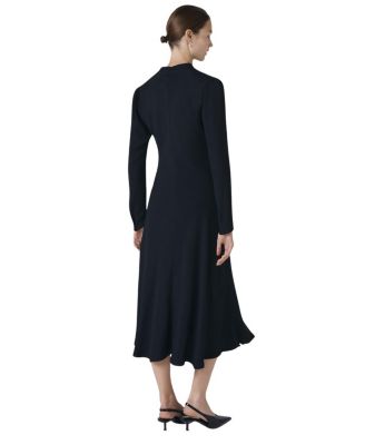 Cecelia Crepe V Neck Midi Dress