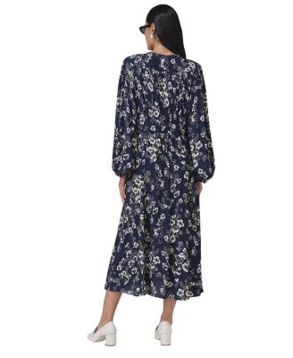 Wren Floral V Neck Midi Dress