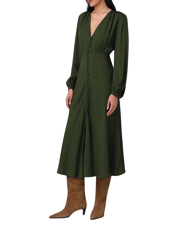 Ghost London Francesca Crepe Button Up Midi Dress