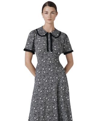 Taylor Floral Crepe Midi Tea Dress