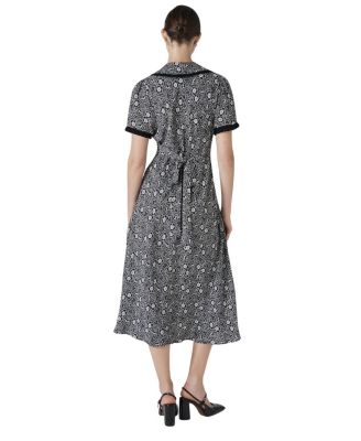 Taylor Floral Crepe Midi Tea Dress