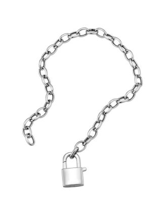  Sterling Silver Lock it Up Connector Clasp Bracelet