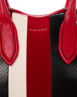 Intarsia Stripe Leather Handbag