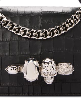 Soft Croc Embossed Leather Handbag