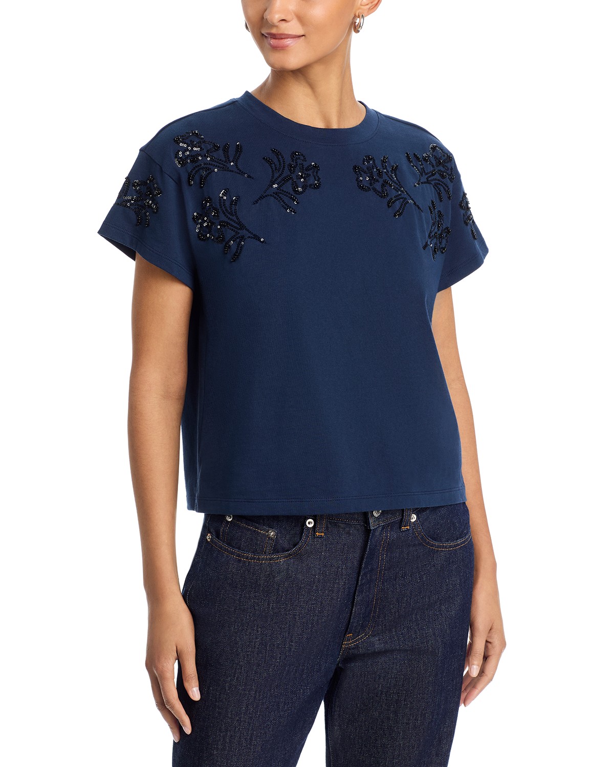 Beaded Floral Kelly Tee