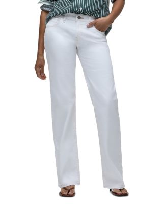 Kelli Low Rise Loose Straight Jeans in White