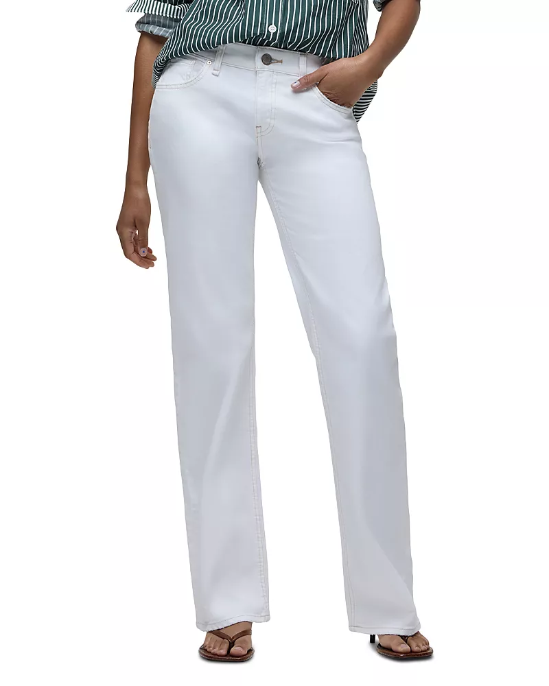 Hudson Kelli Low Rise Loose Straight Jeans in White
