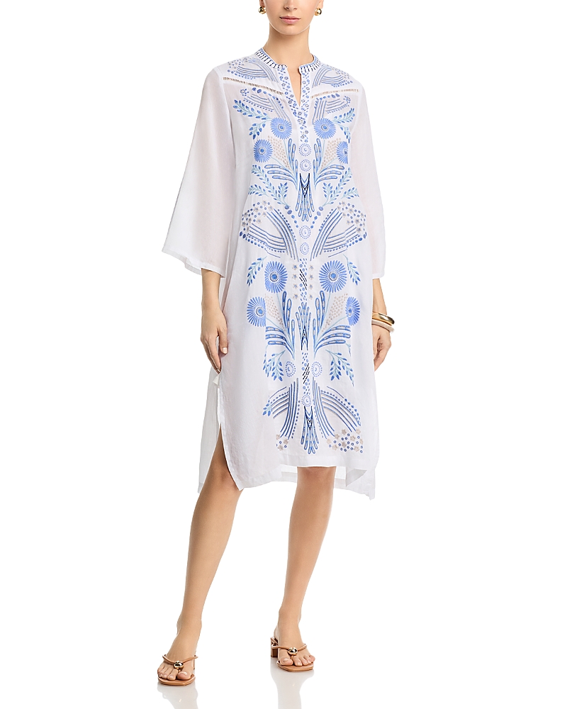 Johnny Was Western Trim Henley Dress