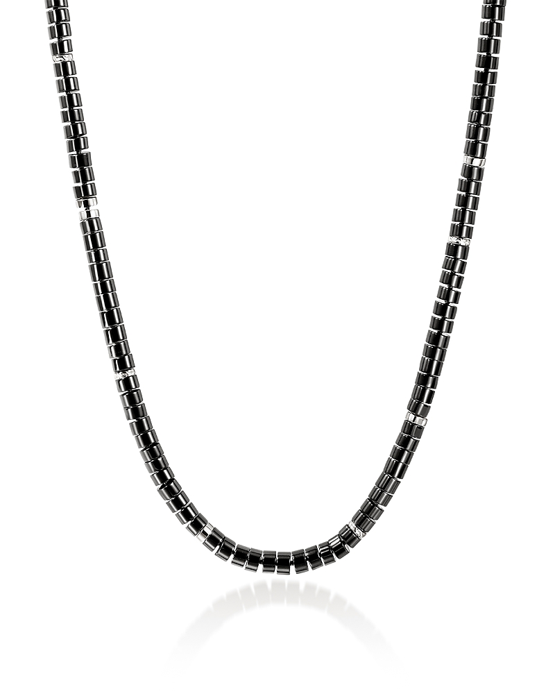John Hardy Men's Sterling Silver Heishi Onyx Rondelle Necklace, 22