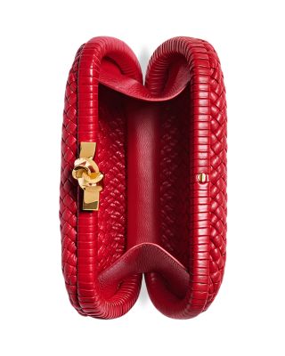 Soft Knot Intrecciato Leather Box Clutch