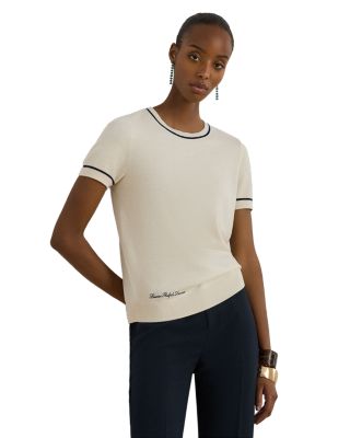 Two Tone Short Sleeve Sweater