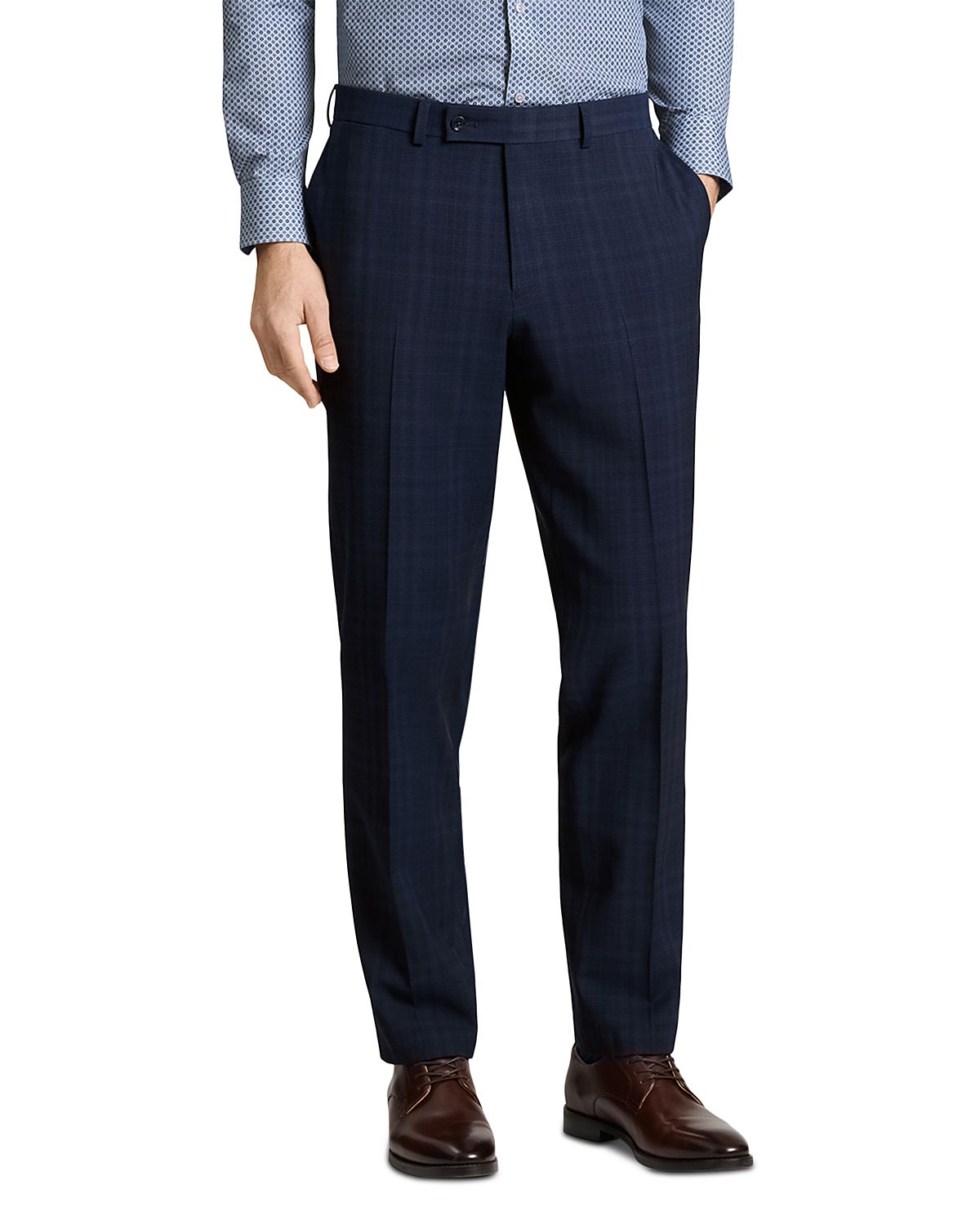 Ted Baker Winter Modern Fit Navy Plaid Suit Pants