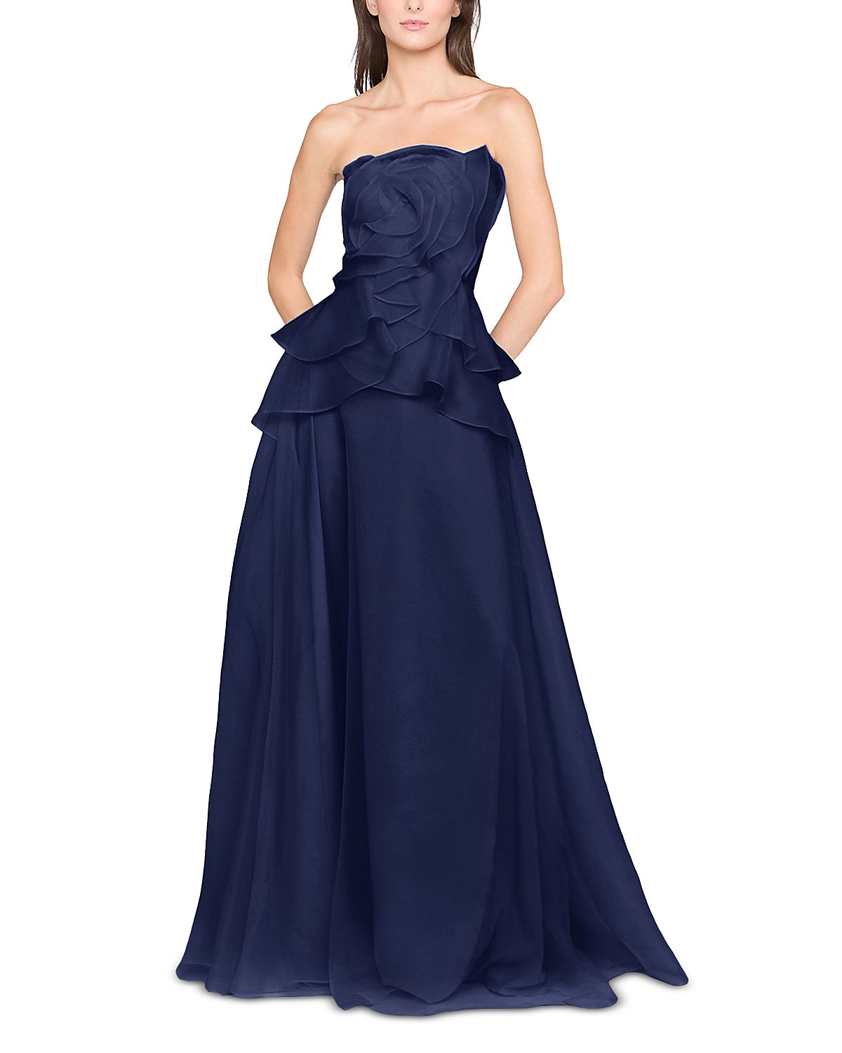 Theia Gilda Draped Rose Gown
