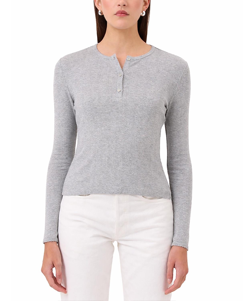 Goldie Lewinter Sloane Pointelle Henley Tee
