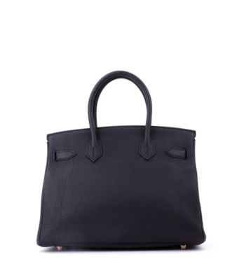 Birkin 30 Handbag Black Togo with Rose Gold Hardware