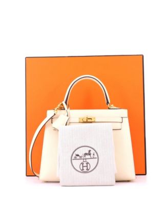 Kelly 25 Handbag Light Epsom with Gold Hardware