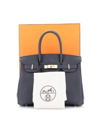 Birkin 30 Handbag Grey Togo with Permabrass Hardware