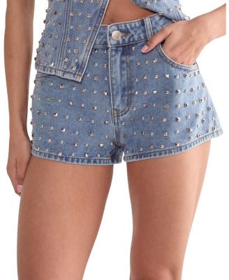  Studded Denim Shorts