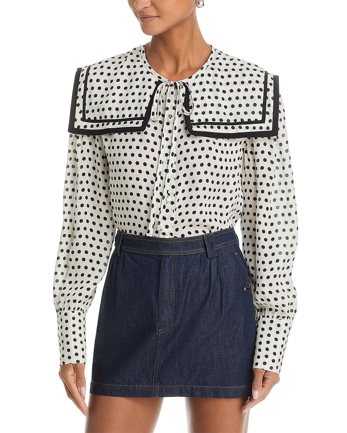Frame The Silk Polka Dot Fleet Blouse