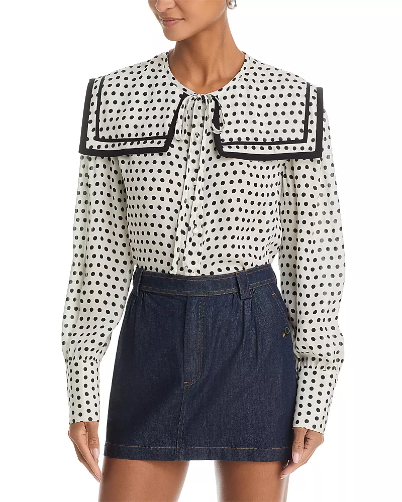 Frame The Silk Polka Dot Fleet Blouse