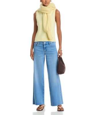 Le Slim Palazzo Low Rise Frayed Jeans in Honeymoon