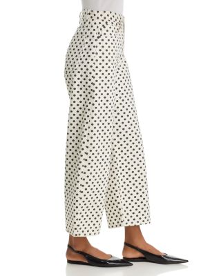 The Bow High Rise Crop Jeans in White Polka Dot - thumbnail 4