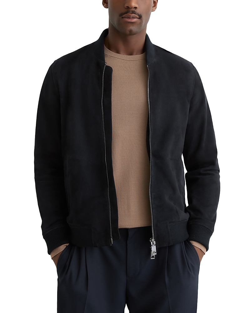 Reiss Bild Suede Zip Through Bomber Jacket