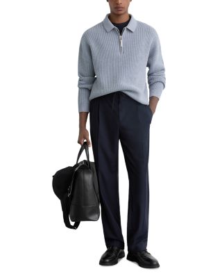 Prop Long Sleeve Half Zip Ribbed Polo Shirt