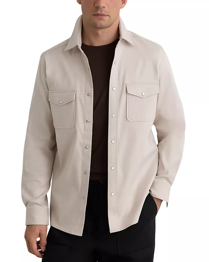 Reiss McRae Long Sleeve Twill Overshirt