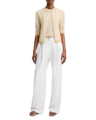 Gingham Three Quarter Sleeve Cardigan