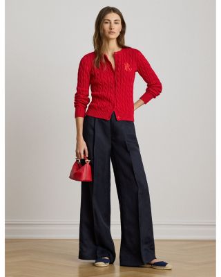 Linen Blend Twill Wide Leg Pants