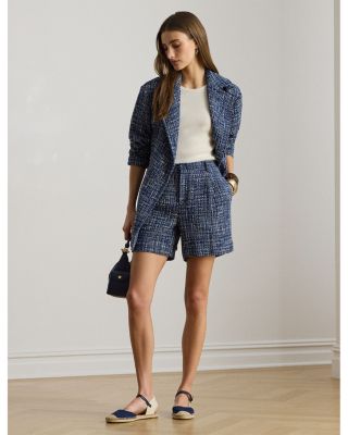 Pleated Boucl&eacute; Shorts