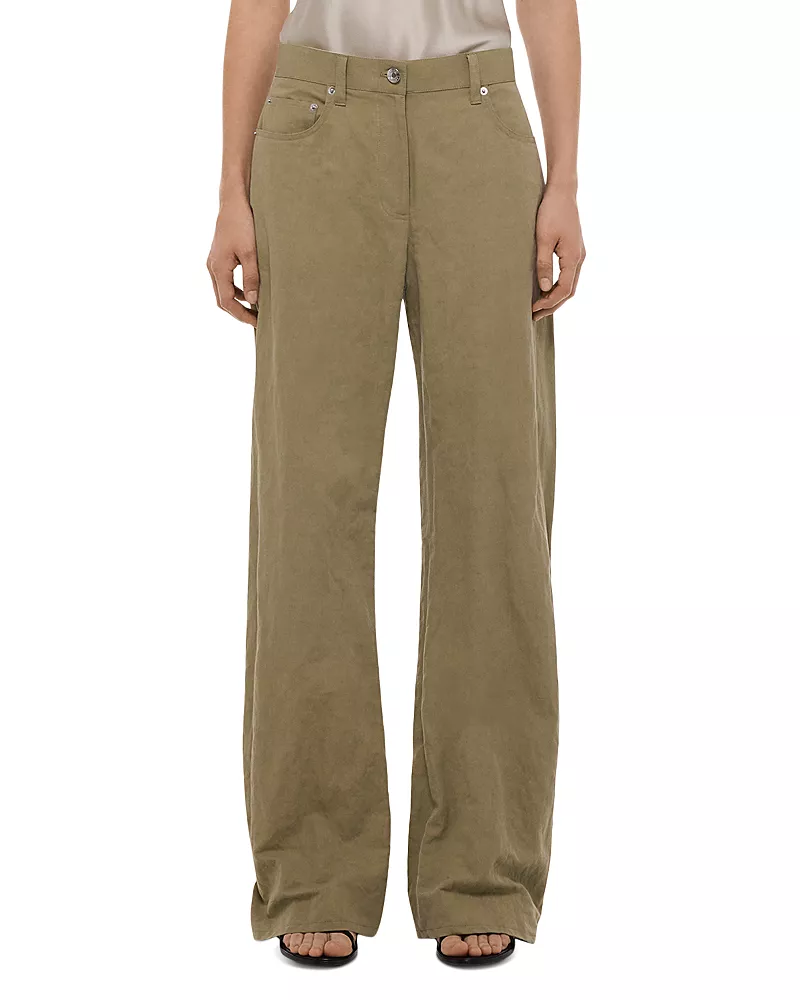 Helmut Lang High Rise Relaxed Bootcut Jeans in Warm Sage