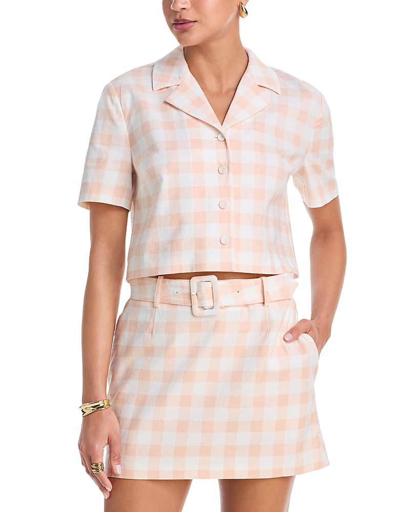 French Connection Aspen Gingham Cropped Shirt