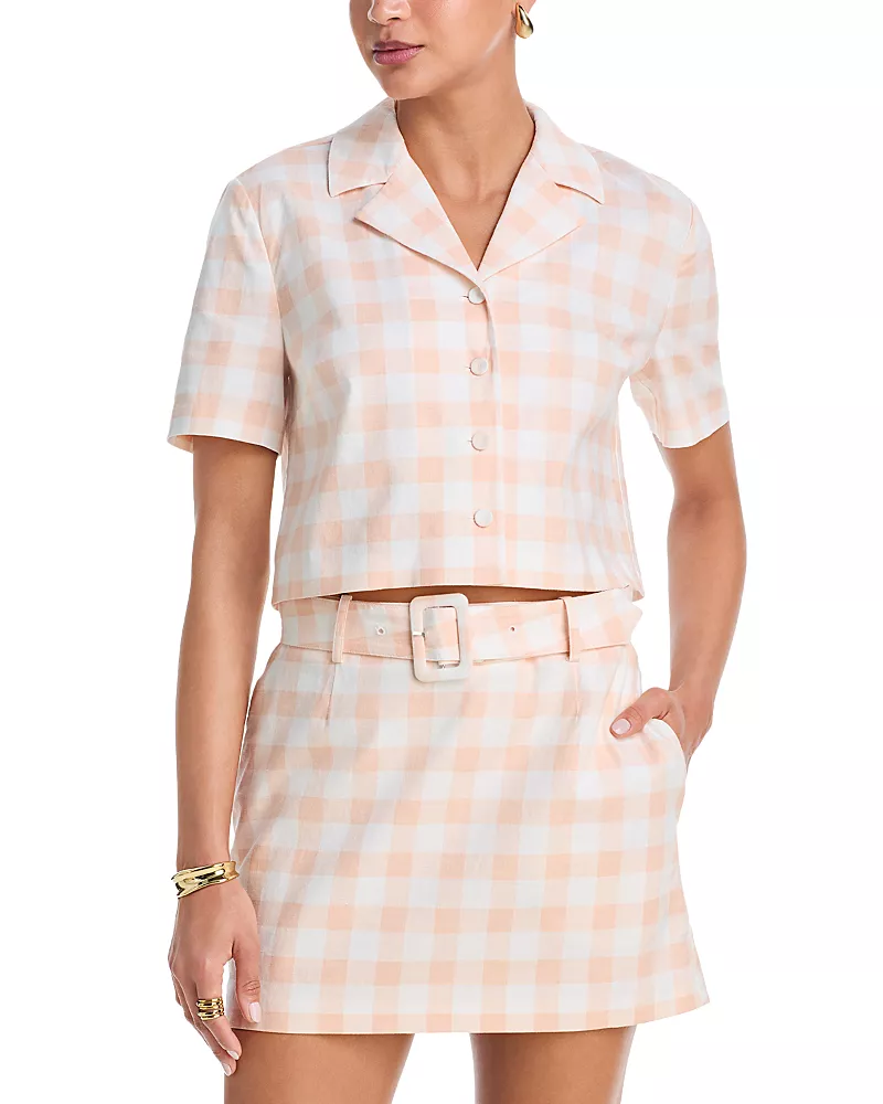 French Connection Aspen Gingham Cropped Shirt