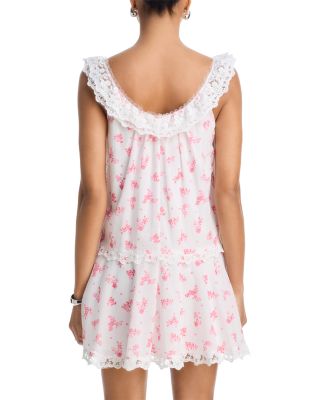 Ditsy Floral Lace Ruffle Mini Dress - Exclusive