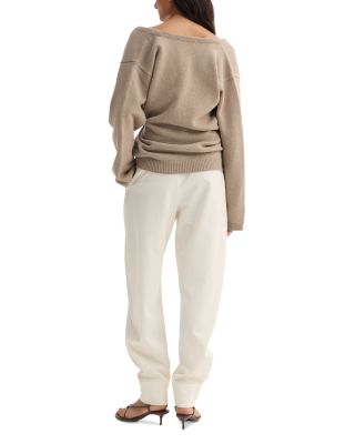 Off Shoulder Wool Cashmere Wrap Cardigan