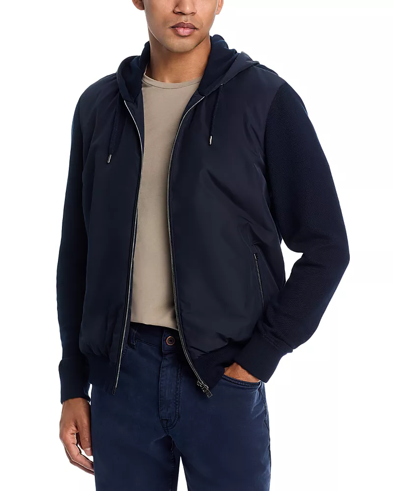 Herno Front Zip Hooded Sweatshirt
