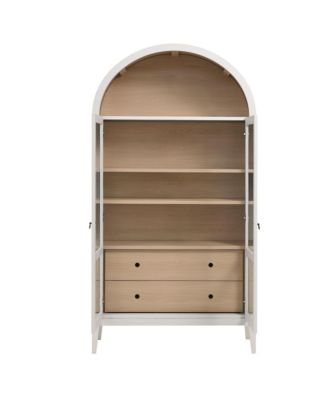 Nolan 74" Tall Wide Arched Storage Display Cabinet