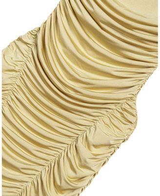  Ruched Halter Midi Dress