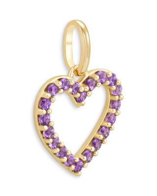 14K Yellow Gold Amethyst Heart Pendant
